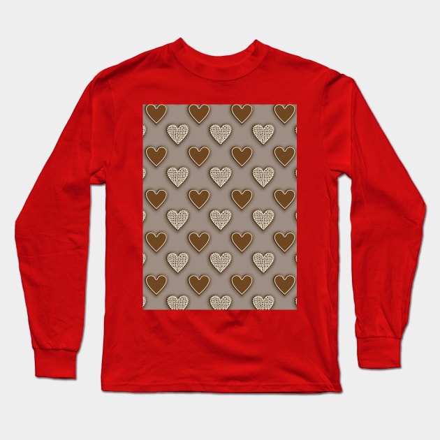 Elegant Christmas pattern, made of gingerbread Long Sleeve T-Shirt by My-fake-places